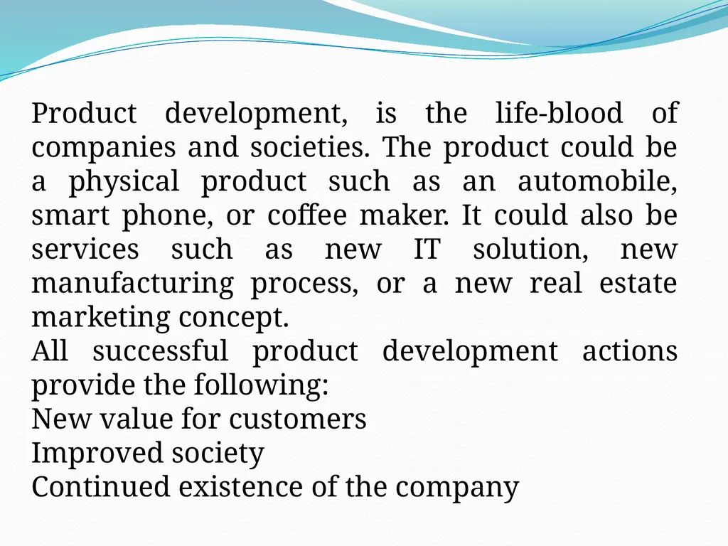 NEW PRODUCT DEVELOPMENT The development of - slide 20 of 25