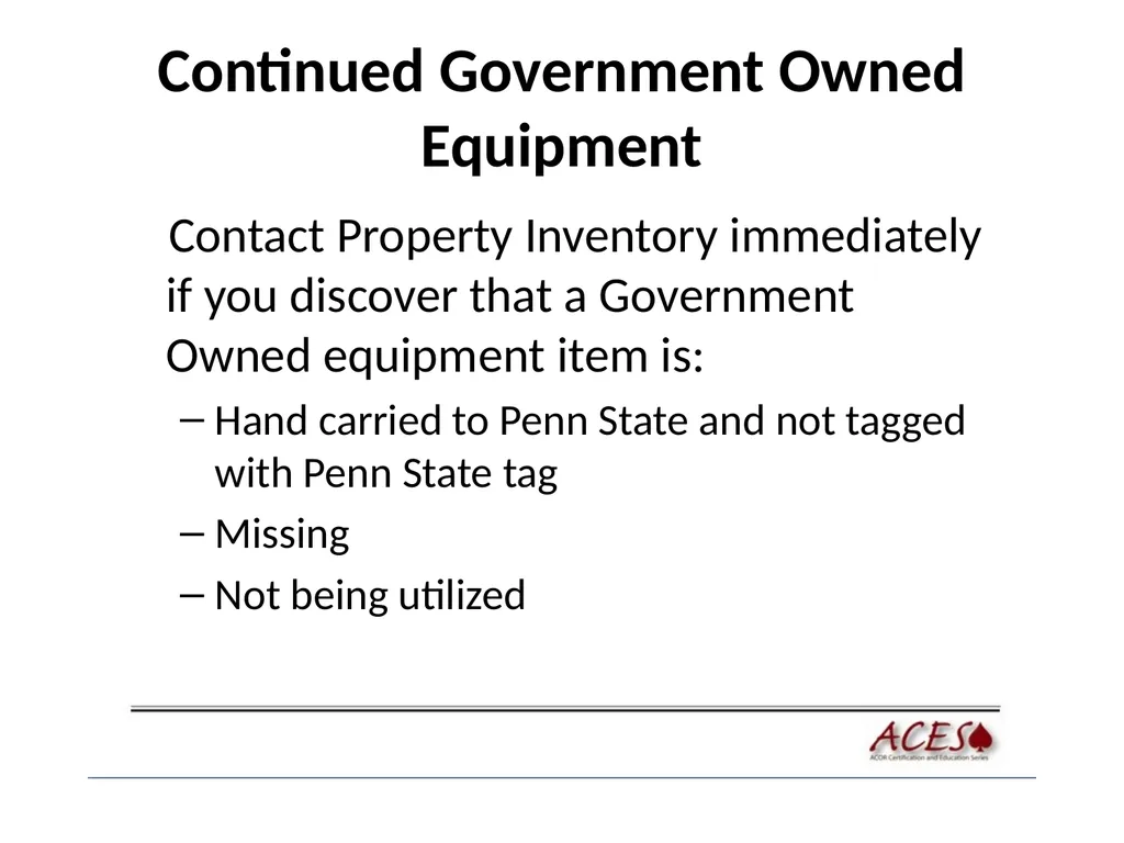 Equipment Policies Equipment Policy Scott Cingle – - slide 27 of 38