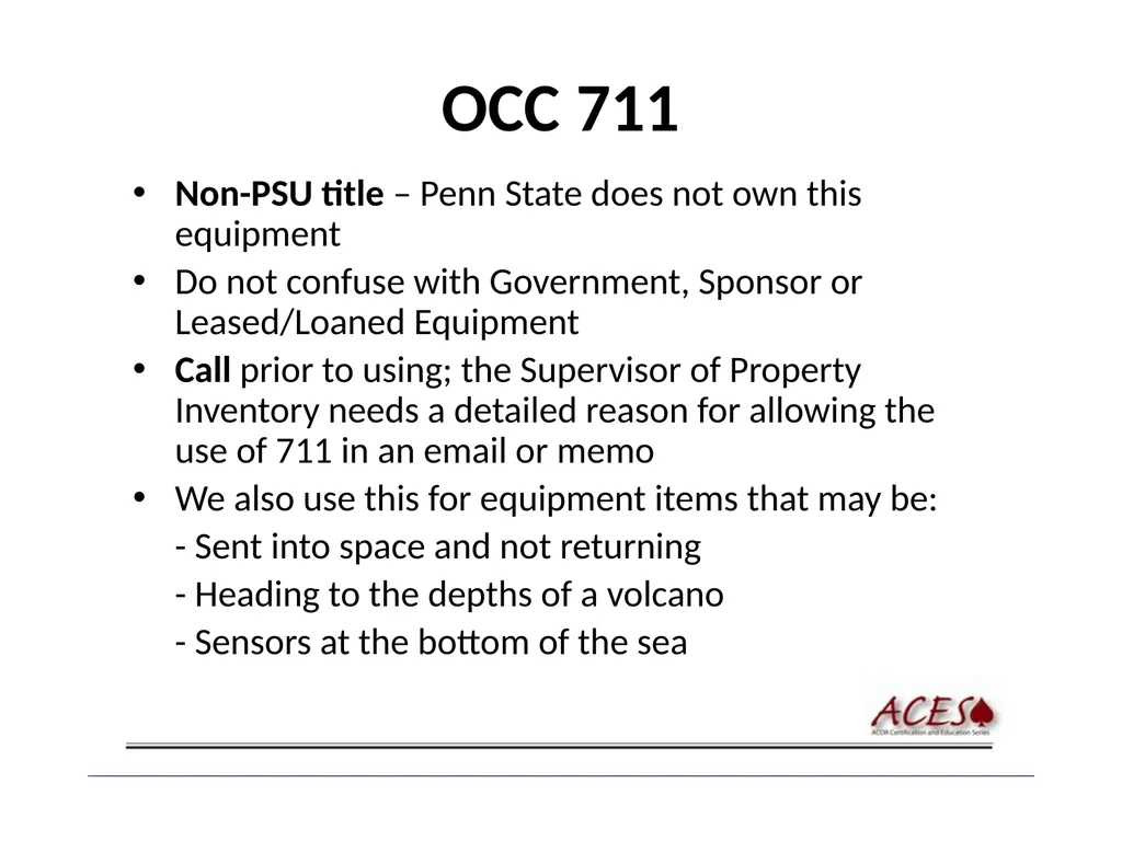 Equipment Policies Equipment Policy Scott Cingle – - slide 19 of 38