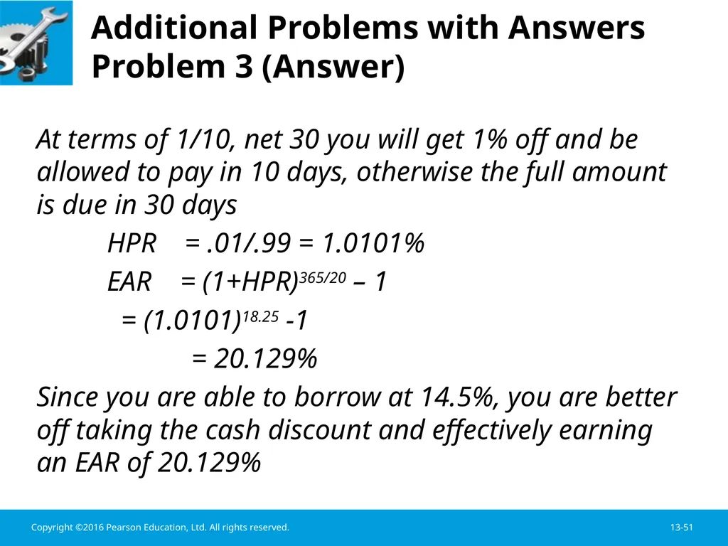 Chapter 13 Working Capital Management Learning - slide 51 of 56