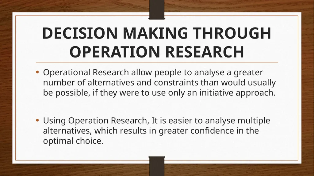 OPERATION RESEARCH Operation Research can be - slide 2 of 23