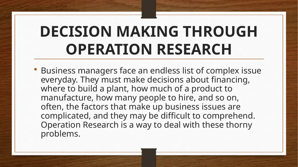 OPERATION RESEARCH Operation Research can be - slide 3 of 23