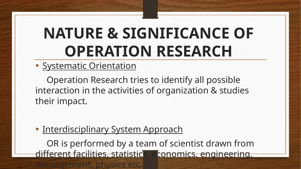 OPERATION RESEARCH Operation Research can be - slide 4 of 23
