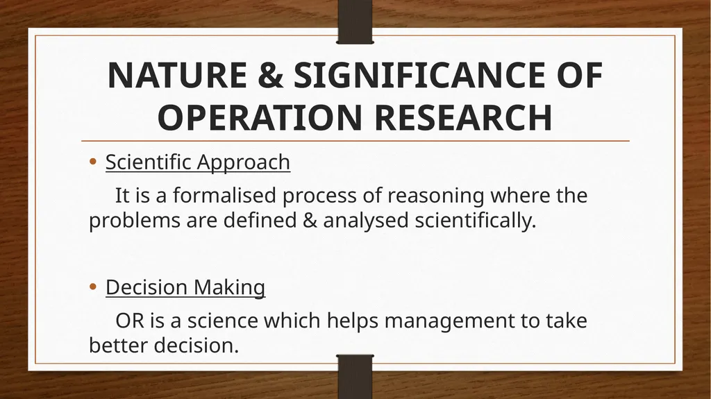 OPERATION RESEARCH Operation Research can be - slide 5 of 23
