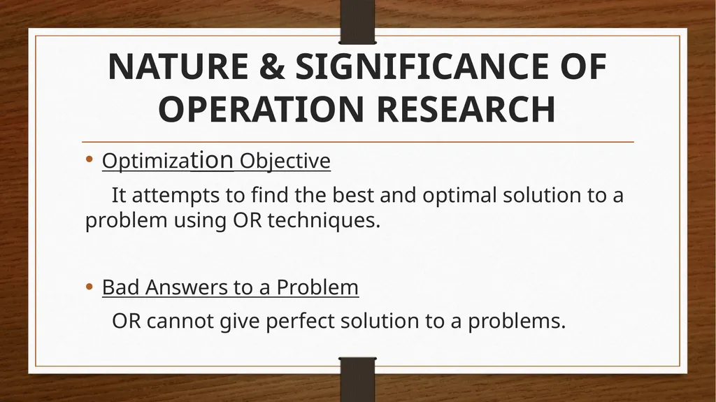 OPERATION RESEARCH Operation Research can be - slide 6 of 23