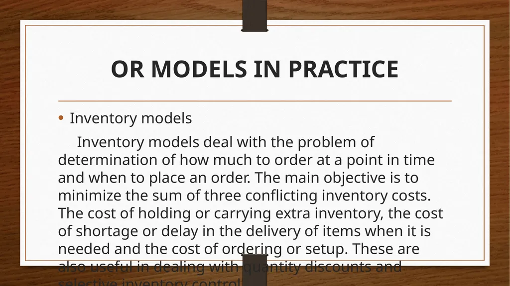 OPERATION RESEARCH Operation Research can be - slide 21 of 23