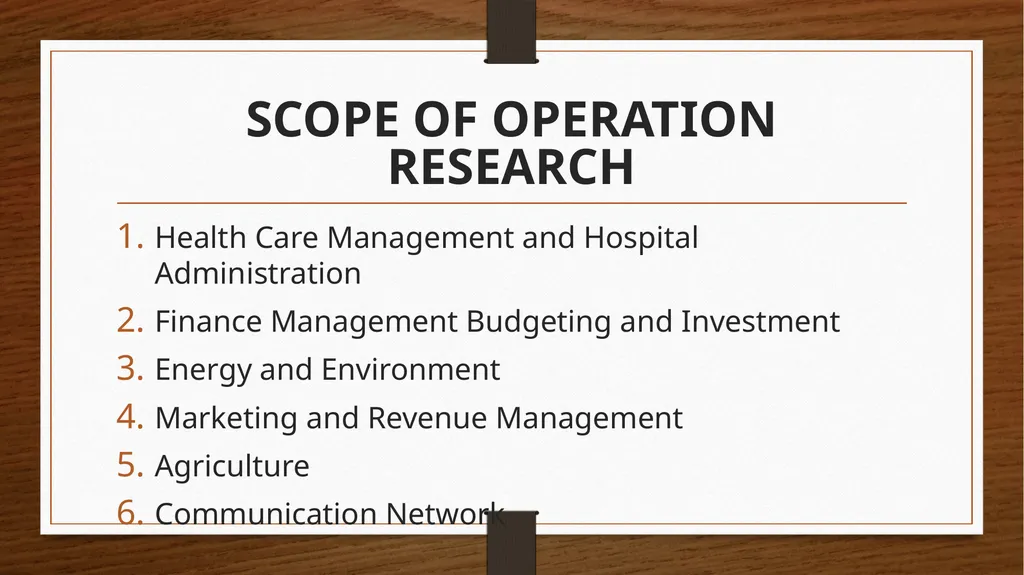 OPERATION RESEARCH Operation Research can be - slide 17 of 23