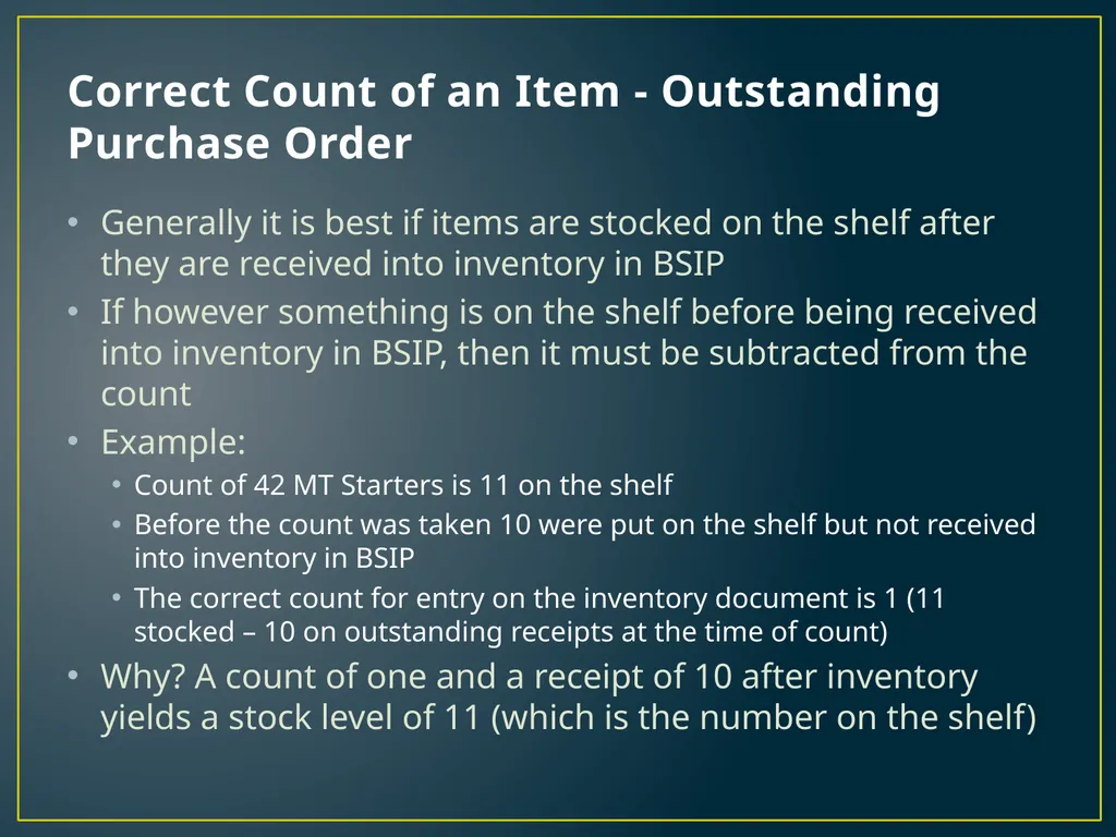Annual Physical Inventory Thoughts and Tips - slide 10 of 32