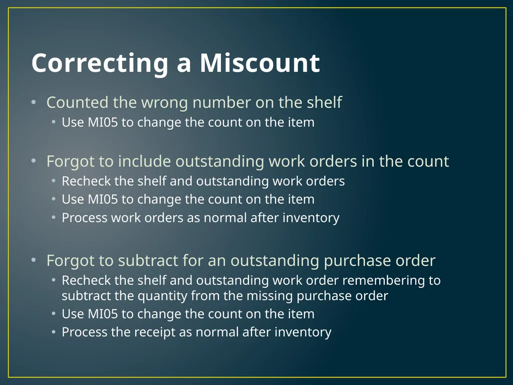 Annual Physical Inventory Thoughts and Tips - slide 26 of 32