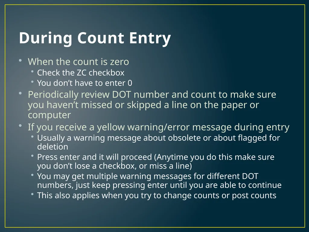 Annual Physical Inventory Thoughts and Tips - slide 15 of 32