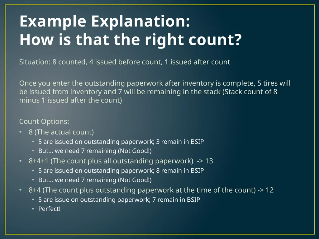 Annual Physical Inventory Thoughts and Tips - slide 9 of 32