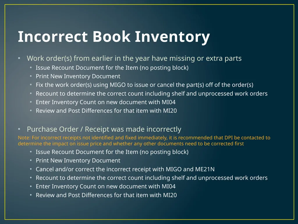 Annual Physical Inventory Thoughts and Tips - slide 27 of 32