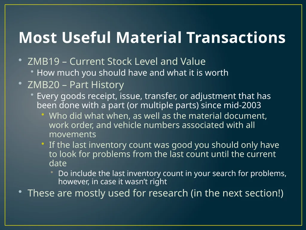 Annual Physical Inventory Thoughts and Tips - slide 16 of 32