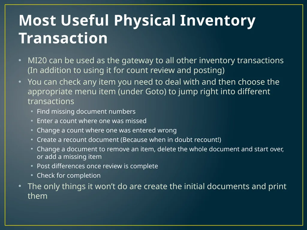 Annual Physical Inventory Thoughts and Tips - slide 14 of 32