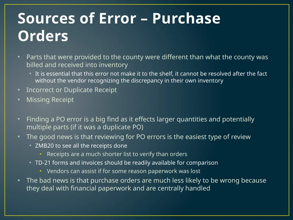 Annual Physical Inventory Thoughts and Tips - slide 21 of 32
