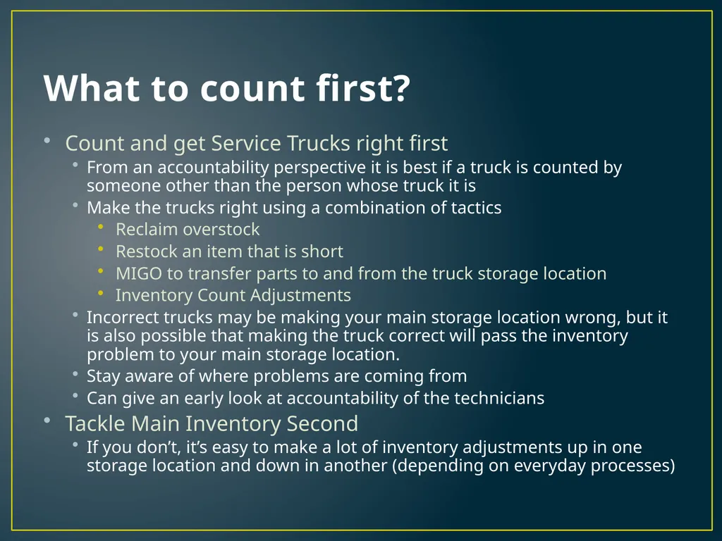 Annual Physical Inventory Thoughts and Tips - slide 4 of 32