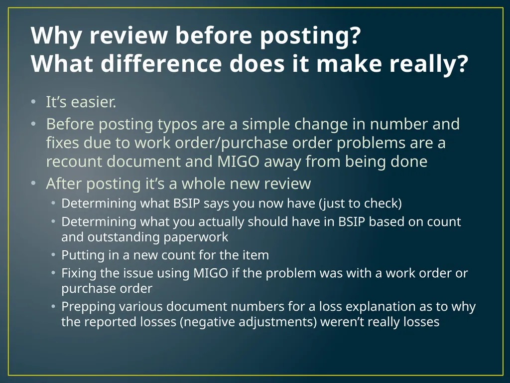 Annual Physical Inventory Thoughts and Tips - slide 18 of 32