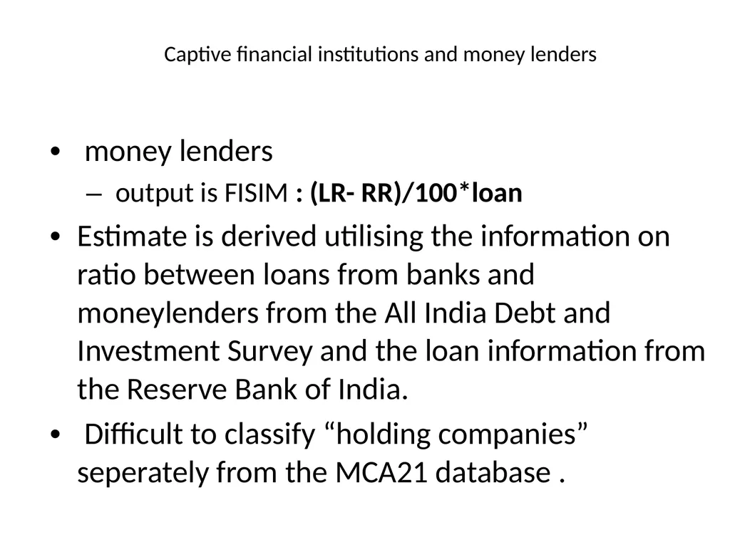 MEASURING SERVICES IN NATIONAL ACCOUNTS NATIONAL - slide 20 of 26
