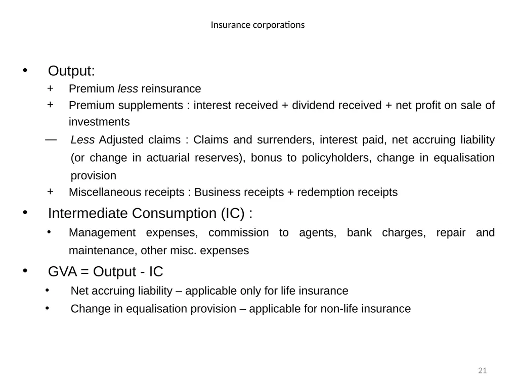 MEASURING SERVICES IN NATIONAL ACCOUNTS NATIONAL - slide 21 of 26