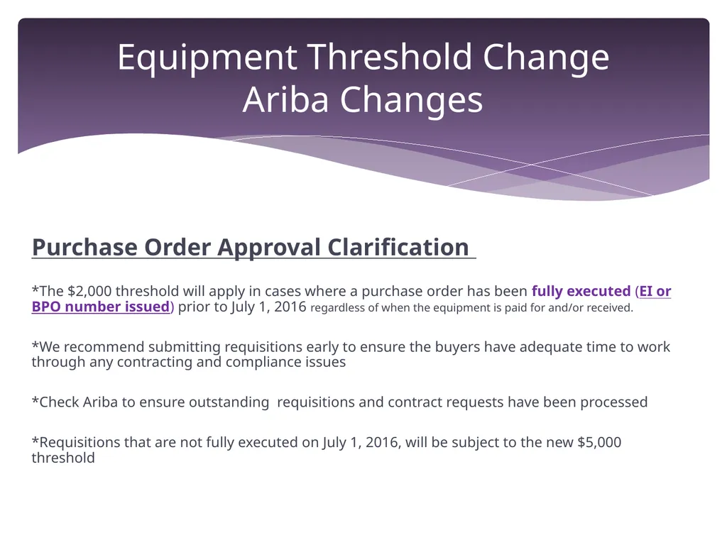 Equipment Threshold Change Overview June 29, 2016 - slide 21 of 23