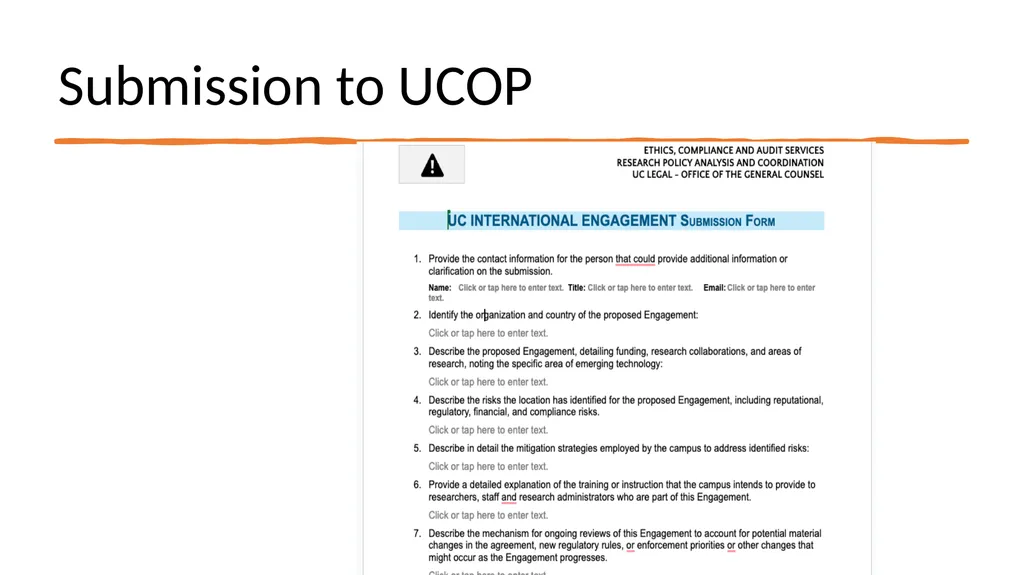 Update: UCOP International Affiliations Mandate - slide 14 of 24
