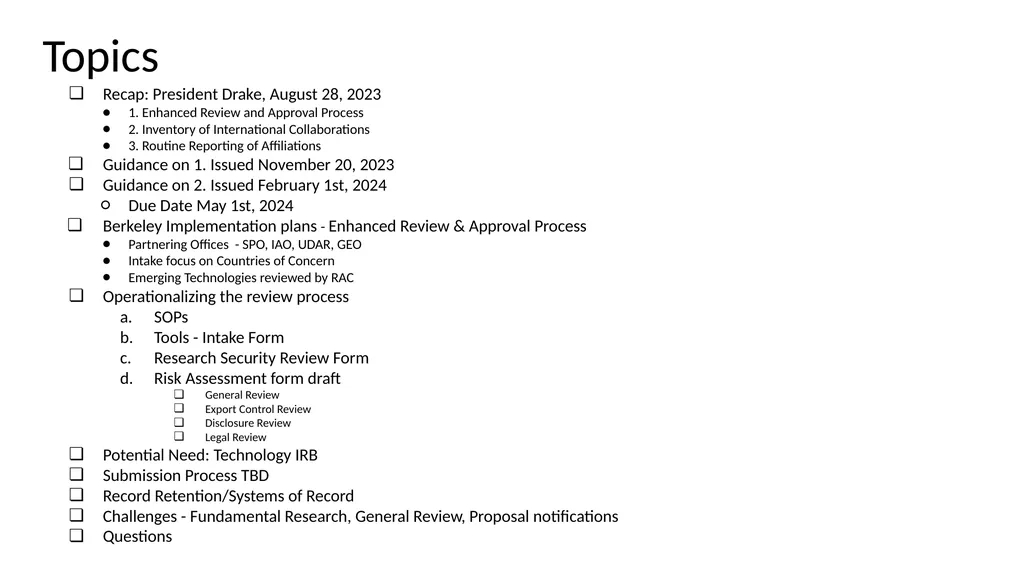Update: UCOP International Affiliations Mandate - slide 2 of 24