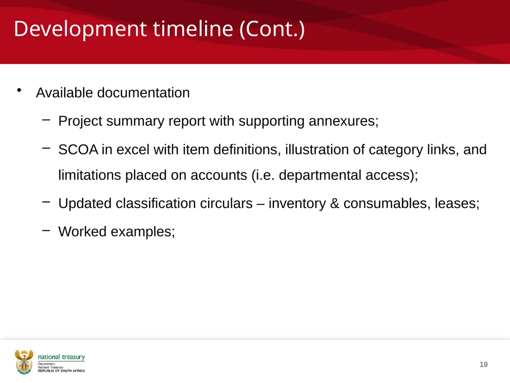 SCOA V4 RE-IMPLEMENTATION INTRODUCTION NATIONAL - slide 10 of 42