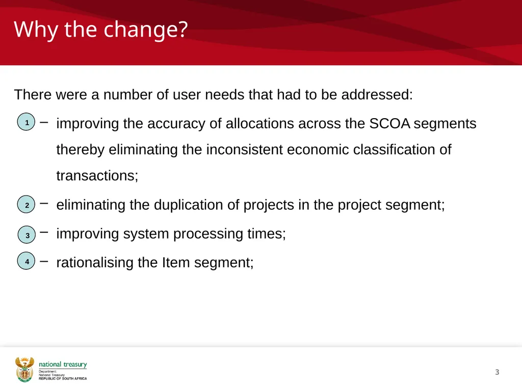 SCOA V4 RE-IMPLEMENTATION INTRODUCTION NATIONAL - slide 3 of 42