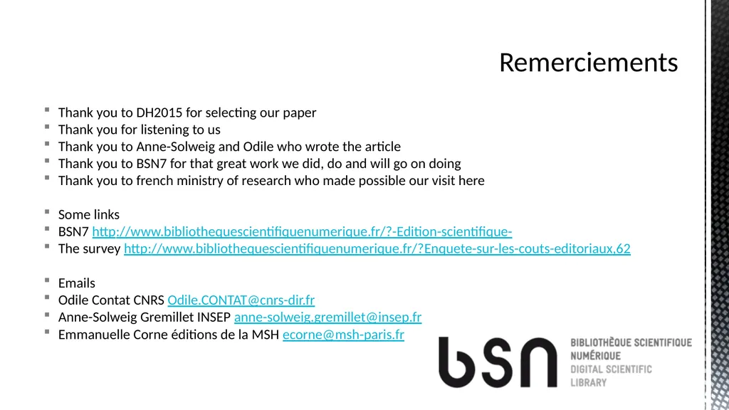 A cost structure study for french journals - slide 8 of 8
