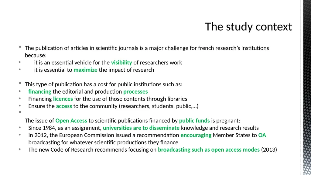 A cost structure study for french journals - slide 2 of 8