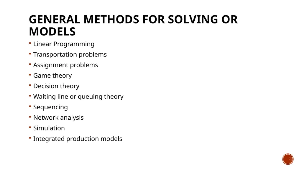 Unit 1 Introduction to operation research - slide 13 of 23