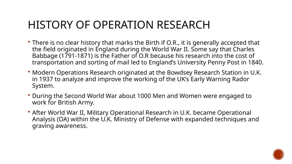 Unit 1 Introduction to operation research - slide 3 of 23