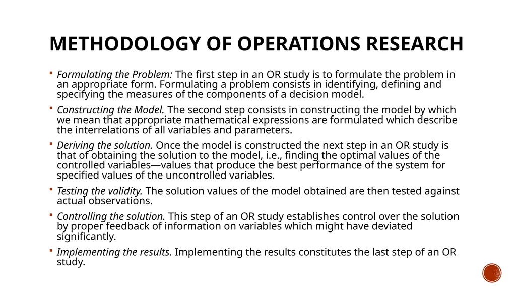 Unit 1 Introduction to operation research - slide 11 of 23