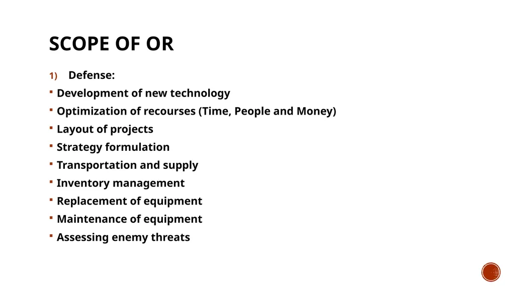 Unit 1 Introduction to operation research - slide 22 of 23