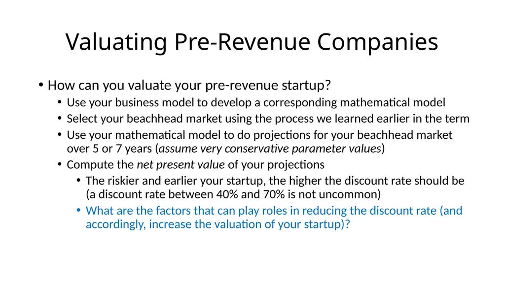 Entrepreneurship for Computer Science CS 15-390 - slide 25 of 27