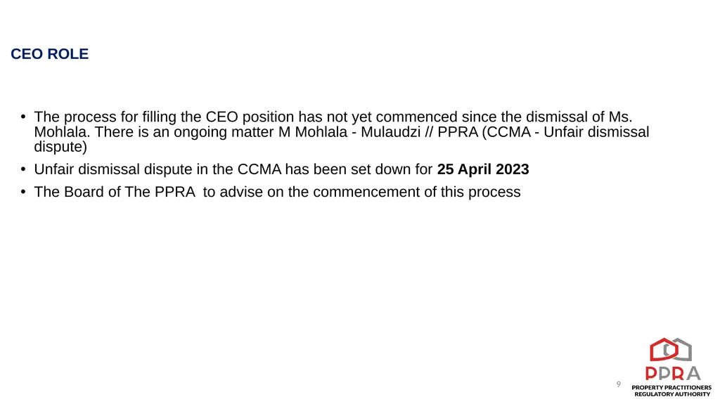 PPRA 2021/22 AGSA FINDINGS ACTION PLAN PURPOSE: TO - slide 9 of 10