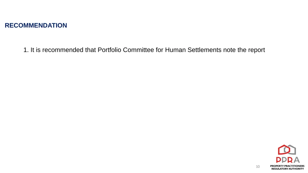 PPRA 2021/22 AGSA FINDINGS ACTION PLAN PURPOSE: TO - slide 10 of 10