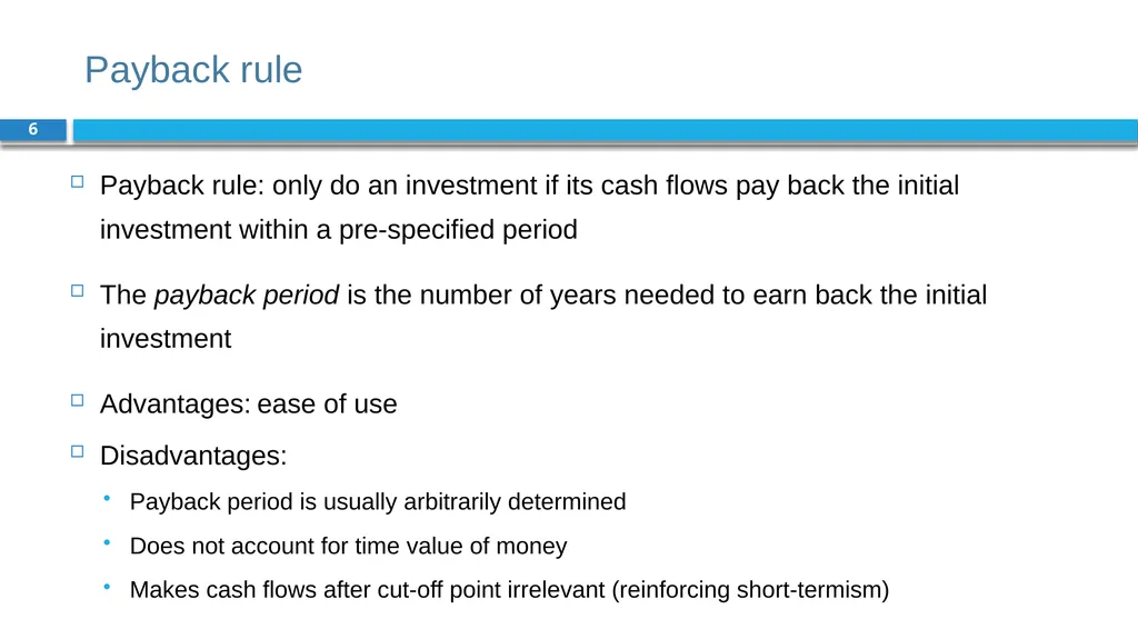 Corporate Finance for Long-Term Value Chapter 6: - slide 6 of 23
