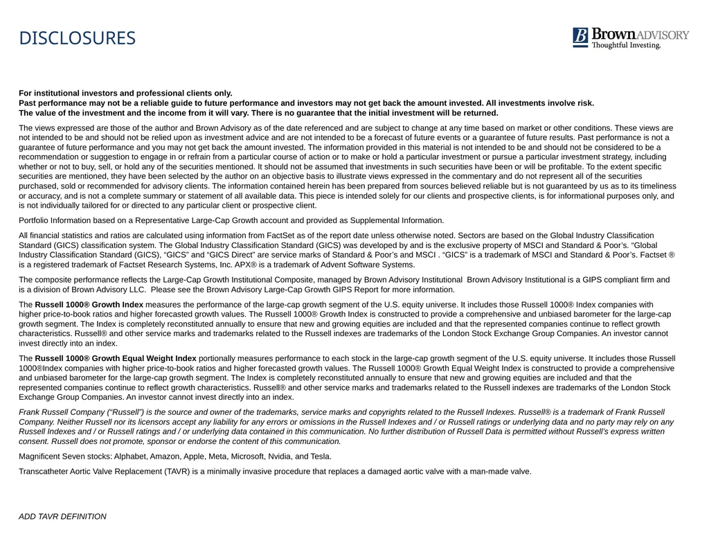 For institutional investors and professional