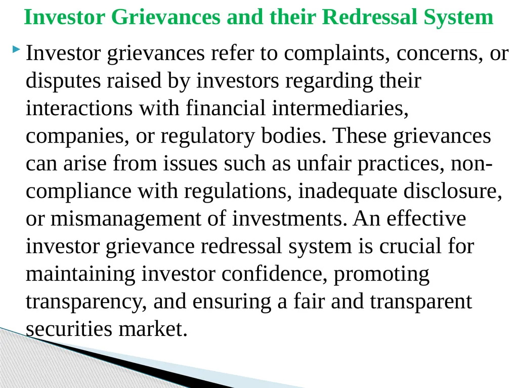 Investor Protection Dr. Muzaffar Ahmad Dar The - slide 4 of 11