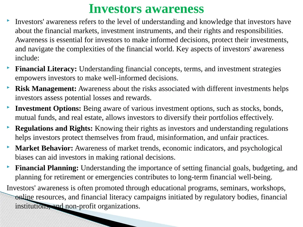 Investor Protection Dr. Muzaffar Ahmad Dar The - slide 8 of 11
