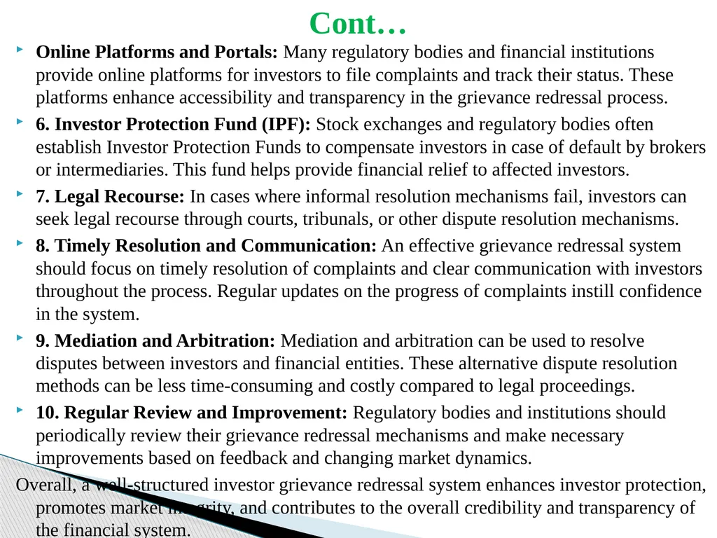Investor Protection Dr. Muzaffar Ahmad Dar The - slide 6 of 11