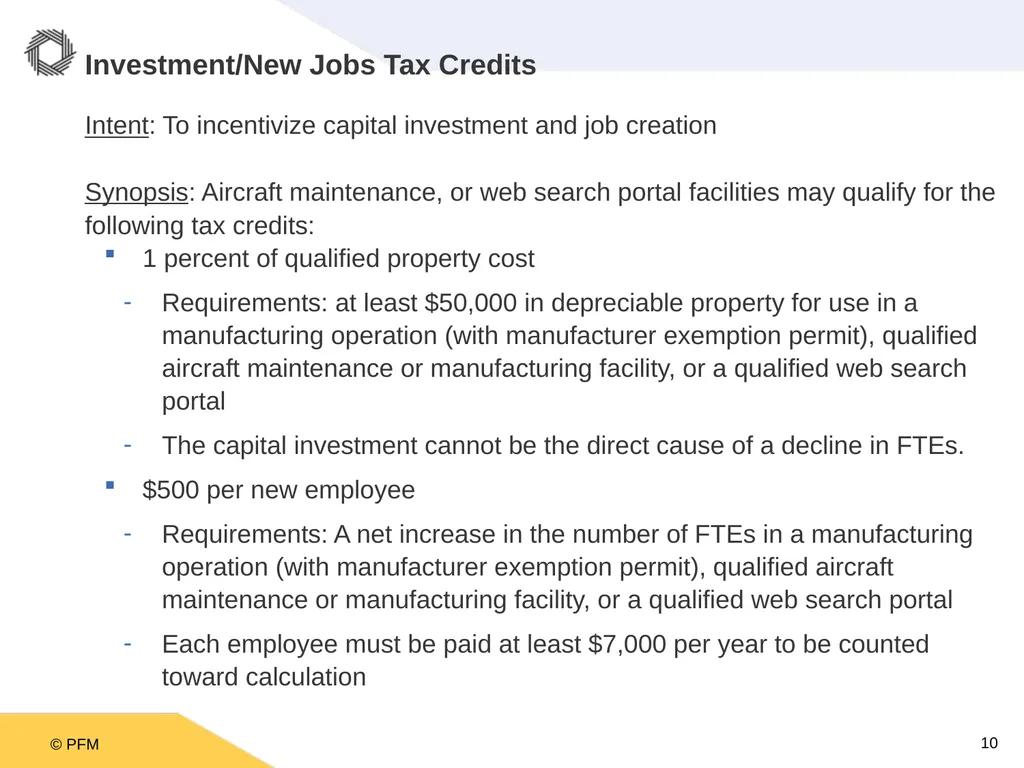 Oklahoma Incentive Evaluation Commission Criteria - slide 10 of 33