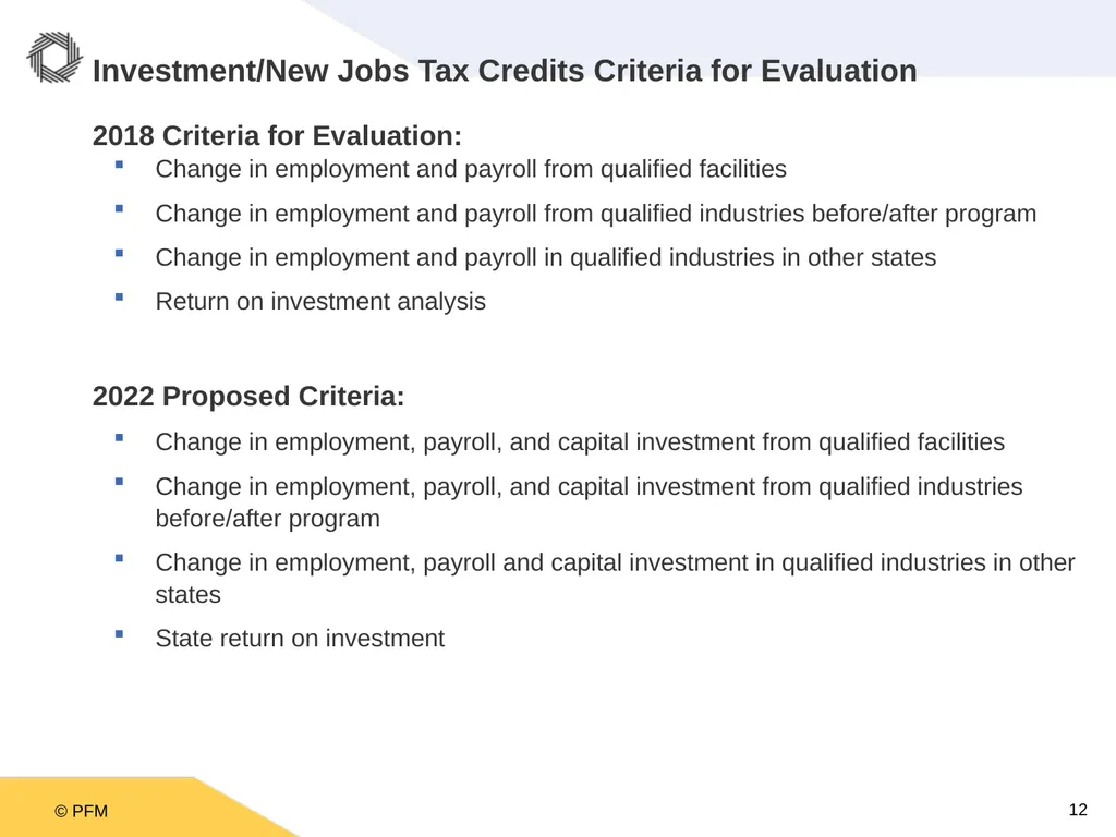 Oklahoma Incentive Evaluation Commission Criteria - slide 12 of 33
