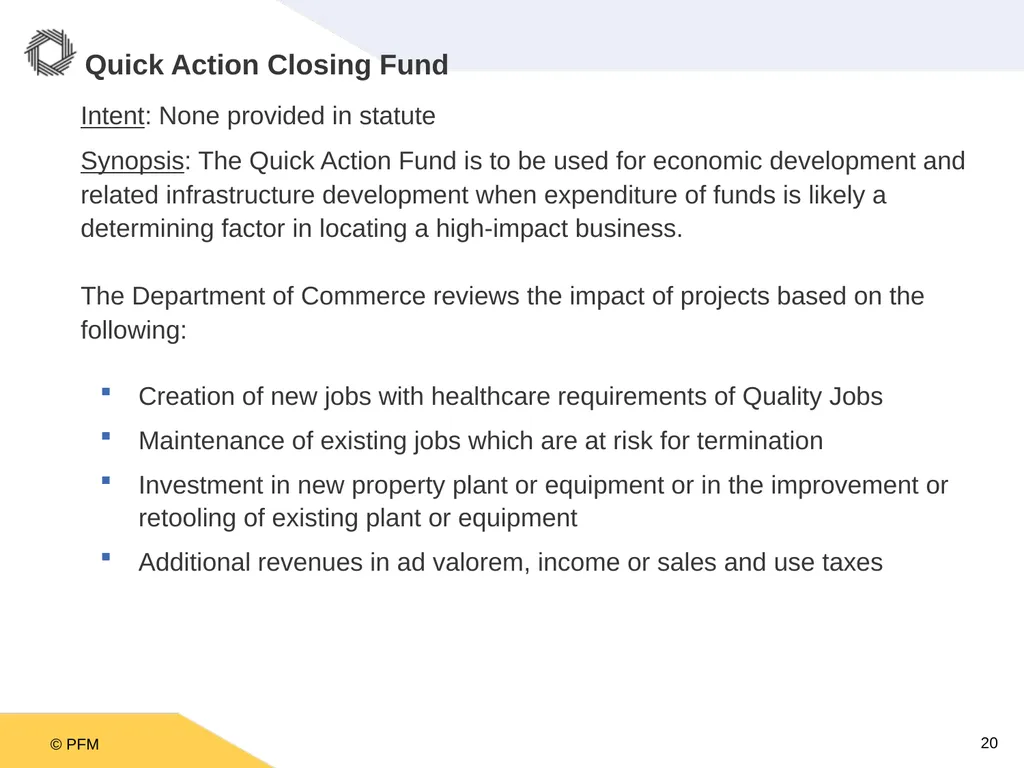 Oklahoma Incentive Evaluation Commission Criteria - slide 20 of 33