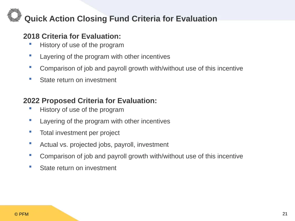 Oklahoma Incentive Evaluation Commission Criteria - slide 21 of 33