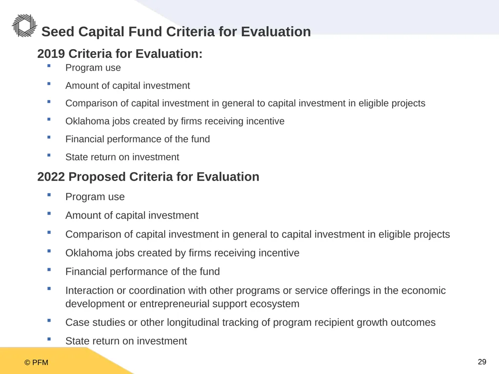 Oklahoma Incentive Evaluation Commission Criteria - slide 29 of 33