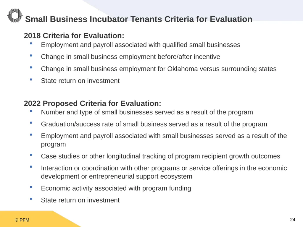 Oklahoma Incentive Evaluation Commission Criteria - slide 24 of 33