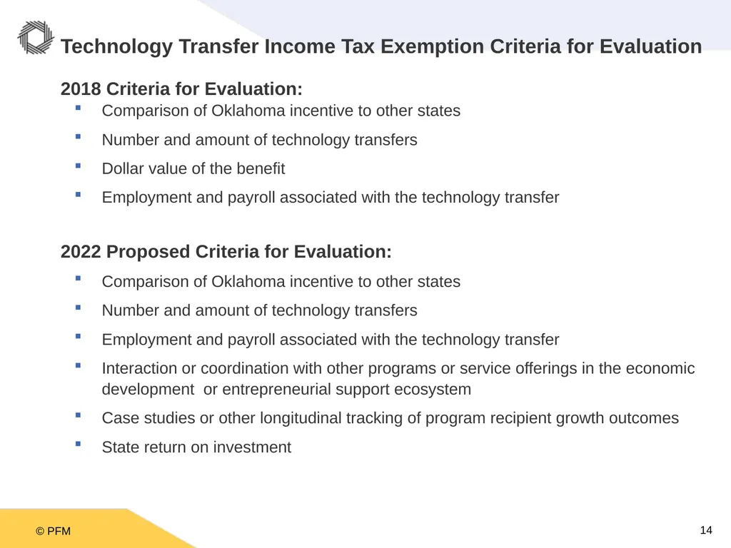 Oklahoma Incentive Evaluation Commission Criteria - slide 14 of 33