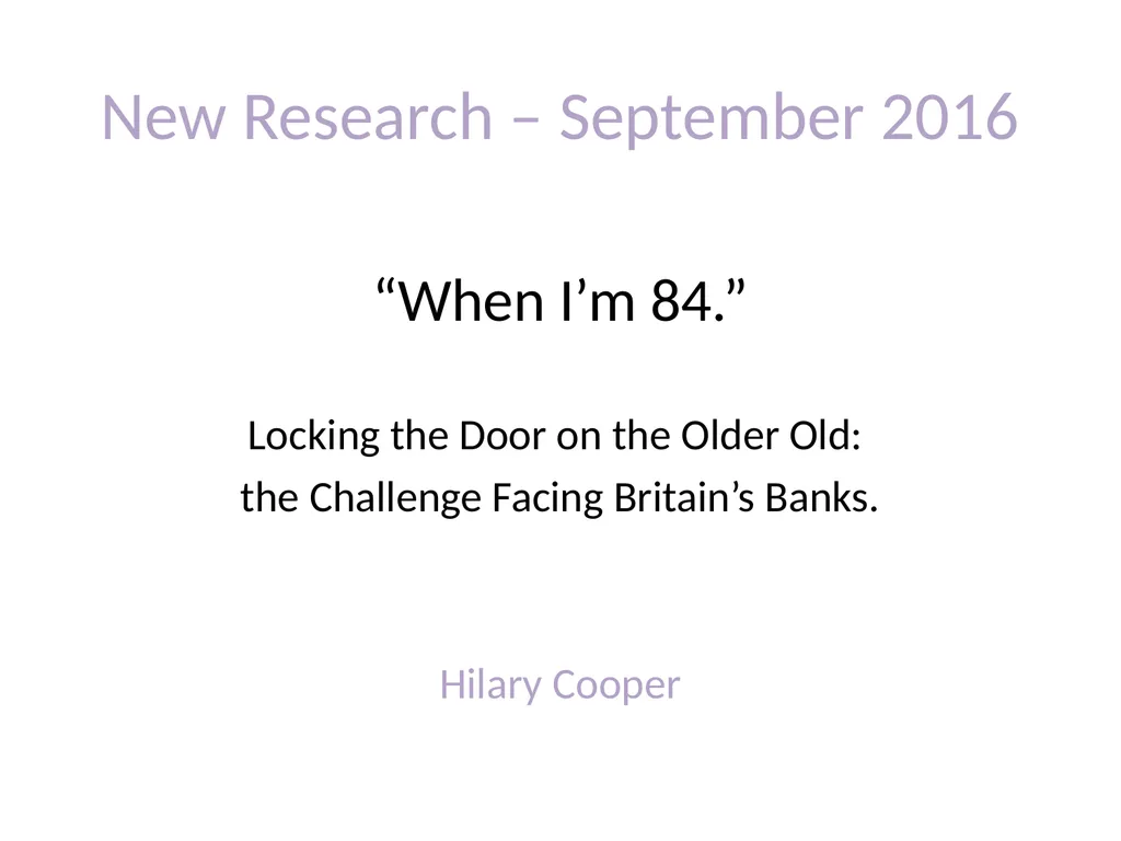 The Finance Foundation Is age a factor in - slide 4 of 43